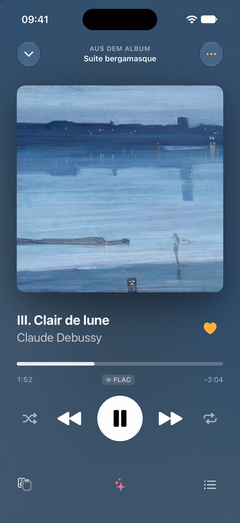Der Player mit «Clair de lune» von Claude Debussy