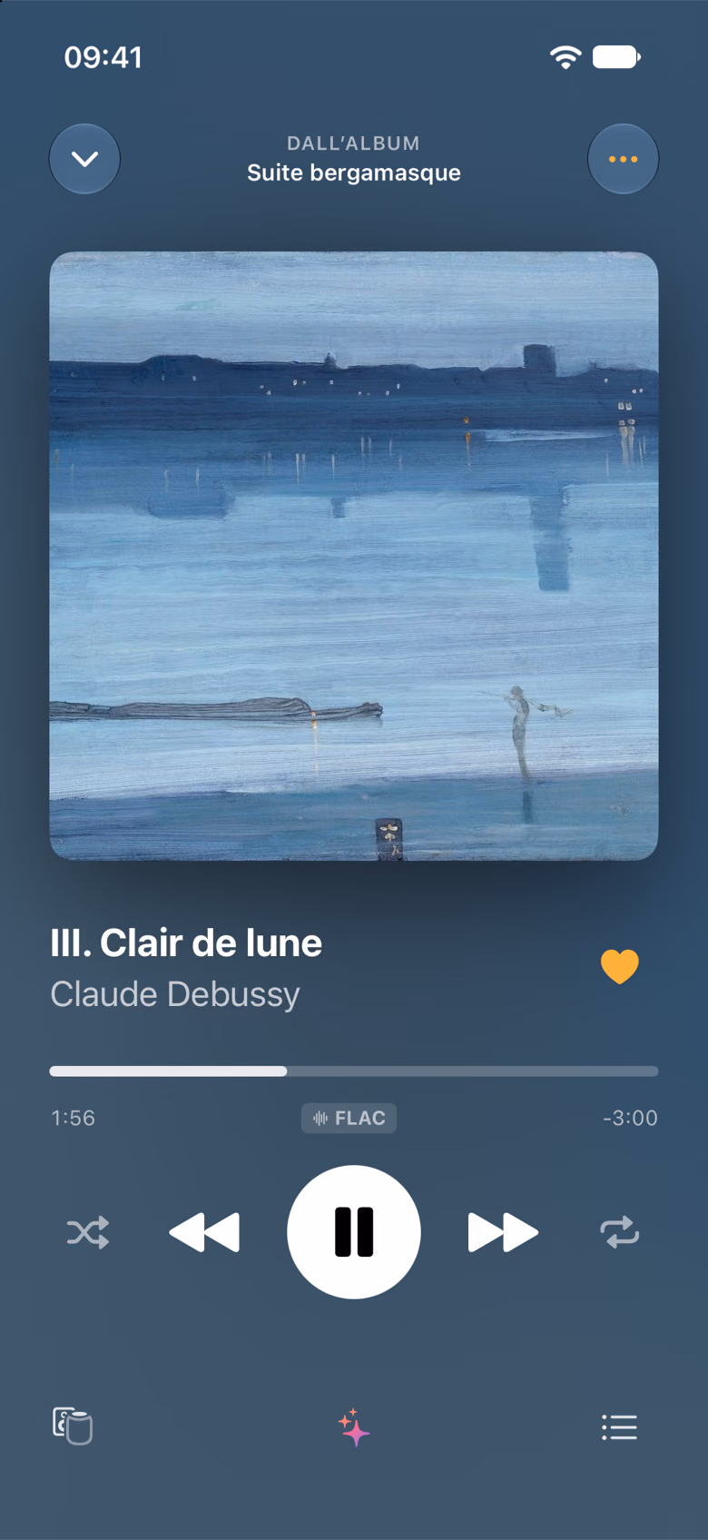 Il player con «Clair de lune» di Claude Debussy